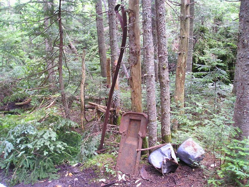 MtSuccess 030.JPG - Along the trail we came across the remnants of an old logging camp.